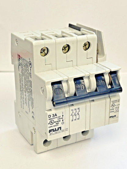 FUJI - CP6 3DU3 -3A MANUAL MOTOR CONTROLLER - 480/277 VAC & CP6 H1U AUX CONTACT