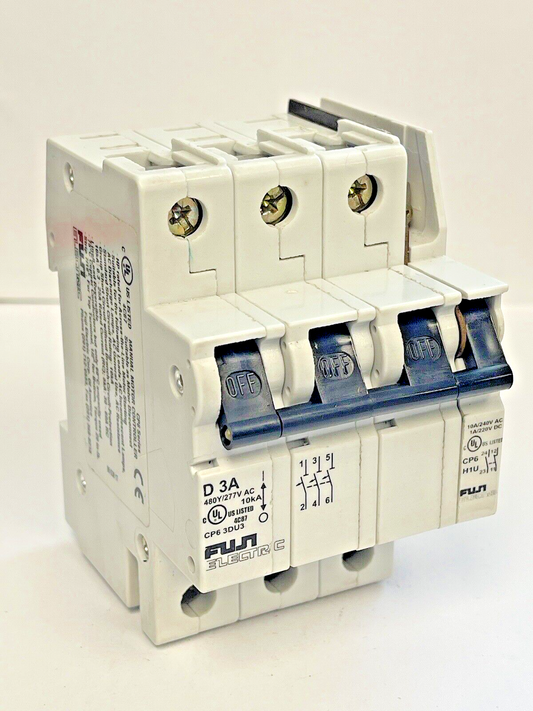 FUJI - CP6 3DU3 -3A MANUAL MOTOR CONTROLLER - 480/277 VAC & CP6 H1U AUX CONTACT