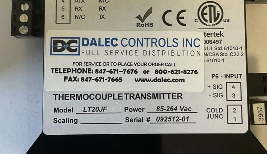 LAUREL ELECTRONIC LT20JF THERMALCOUPLE TRANSMITTER 85-264VAC