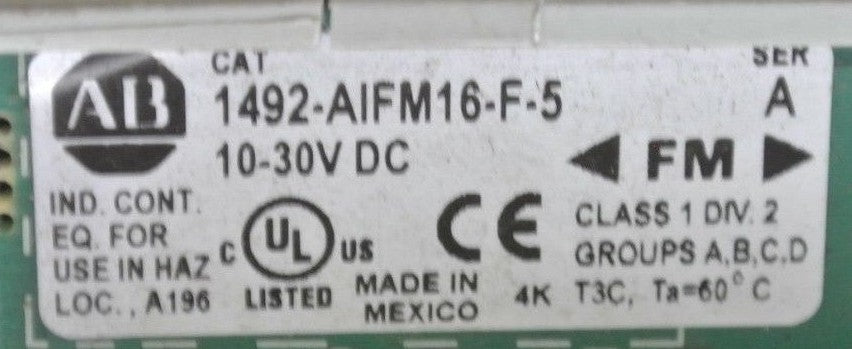 ALLEN-BRADLEY 1492-AIFM16-F-5 - ANALOG INTERFACE MODULE - 10-30VDC