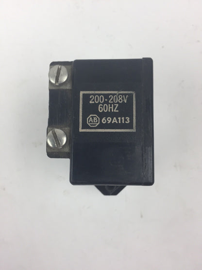 ALLEN BRADLEY 69A113 COIL 200-208V 60HZ SIZE 00