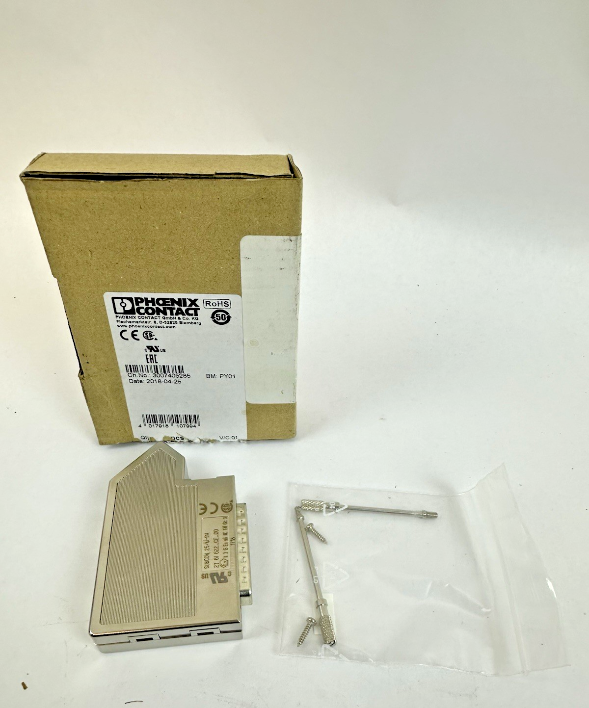 PHOENIX CONTACT D-SUB STANDARD CONNECTOR 2761622 SUBCON 25/M-SH