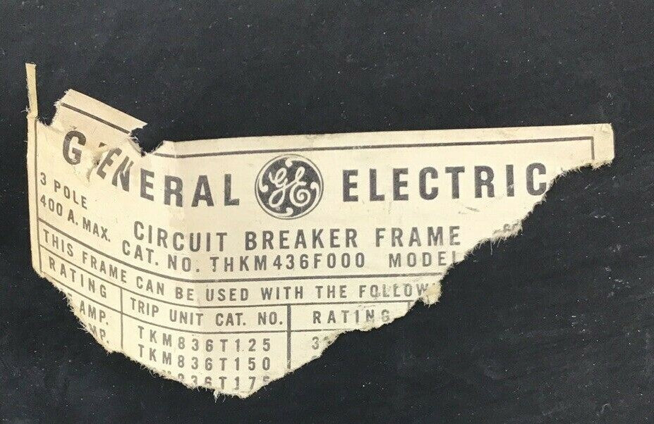 GENERAL ELECTRIC CIRCUIT BREAKER THKM436F000 400AMP 3 POLE**PARTS ONLY**