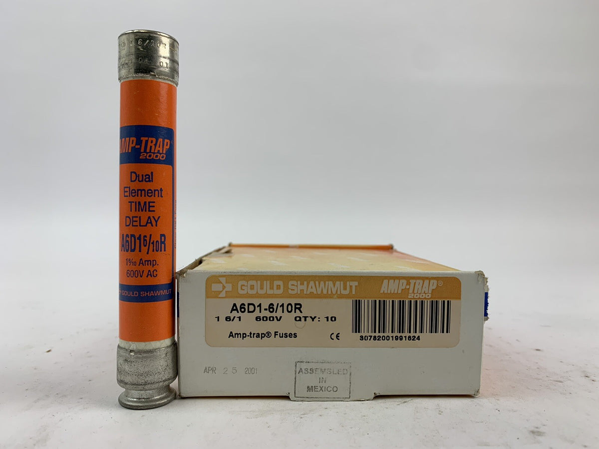 Gould Shawmut Amp-trap 2000 A6D1-6/10R 1 6/10A 600V Fuse "Lot of 10"