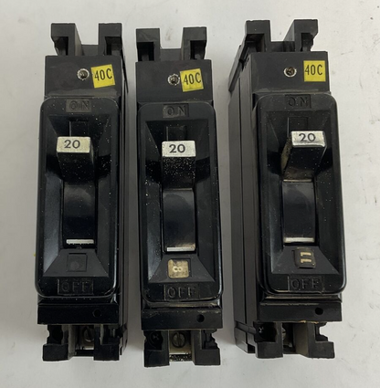 FEDERAL PACIFIC ELECTRIC NEF213020 CIRCUIT BREAKER 1POLE 277VAC 20A***LOTOF3***
