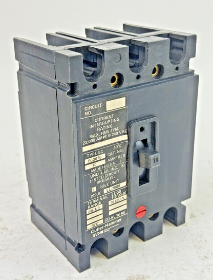 CUTLER-HAMMER - EC3070- CIRCUIT BREAKER - 70 A, 240 VAC, 3 POLE