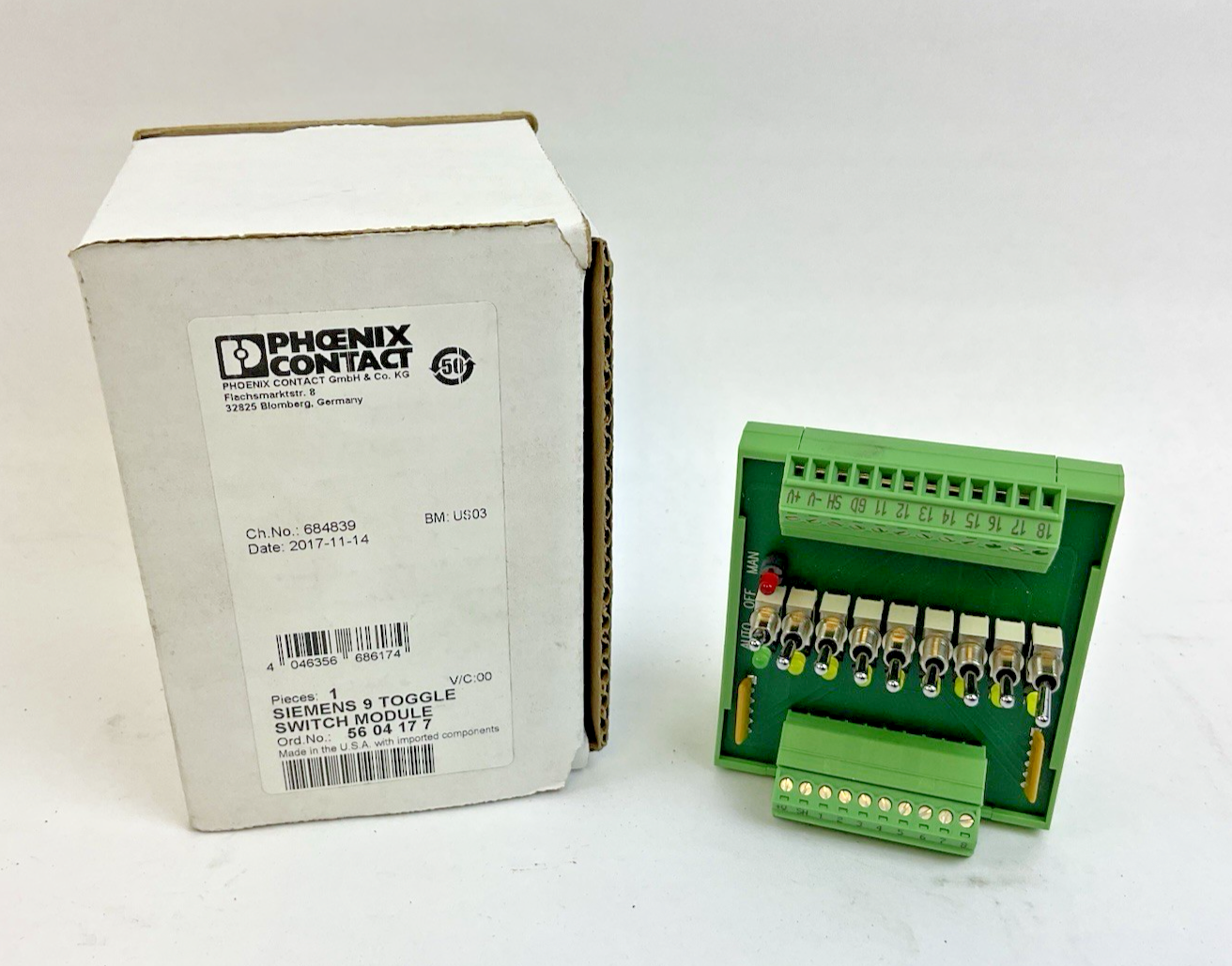 PHOENIX CONTACT 5604177 SIEMENS 9 TOGGLE SWITCH MODULE