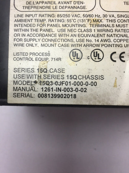 BARBER-COLMAN 15Q3-0JF01-000-0-00 CONTROLLER 85/250VAC, 50/60HZ,30VA,SINGLE PHAS