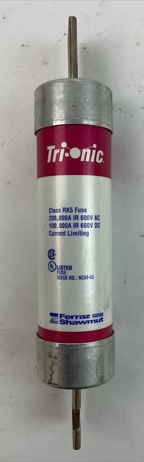 FERRAZ SHAWMUT TRS150R TRI-ONIC SMART SPOT DUAL ELEMENT FUSE 600V 150AMP