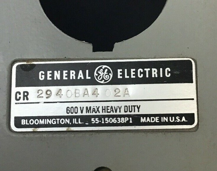 GE CR2940BA402A GENERAL PURPOSE ENCLOSURE 600V MAX HEAVY DUTY
