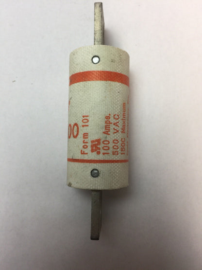 GOULD SHAWMUT AMPTRAP A50P100 FUSE 100 AMP 500VAC TYPE 4 FORM 101