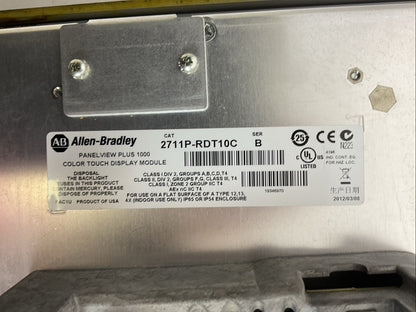 ALLEN BRADLEY 2711P-T10C4D8 PANELVIEW PLUS 1000 SER A (2711P-RP8D 2711P-RDT10C)