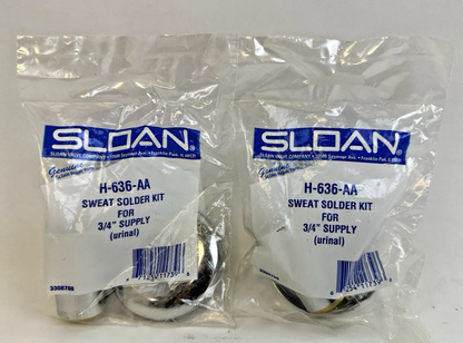 SLOAN H-636-AA SWEAT SOLDER KIT FOR 3/4'' SUPPLY (URINAL) LOT OF 2
