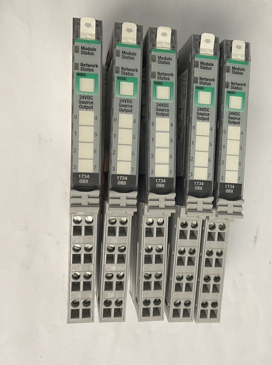 ALLEN BRADLEY 1734-OB8 PLC MODULE SER.C W/1734-MB BASE W/1734-RTB ***LOTOF5***