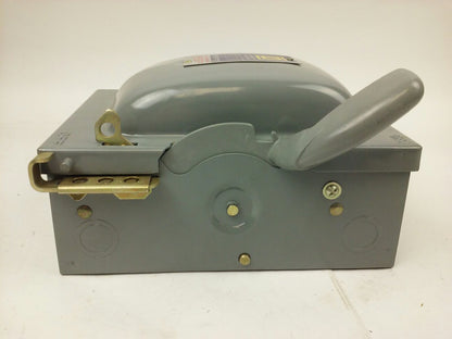 SQUARE D HU-261 SER. D1 SAFETY SWITCH 600VAC/DC 30A SINGLE THROW NON FUSIBLE