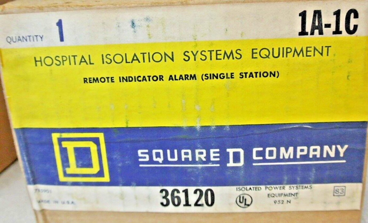 SQUARE D - 1A-1C / 36120 REMOTE INDICATOR ALARM (SINGLE STATION) / NEW SURPLUS