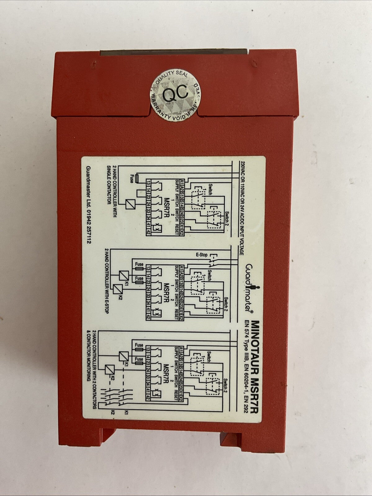 ALLEN BRADLEY MINOTAUR MSR7R 440R-D23021 24V 2 HAND CONTROL LOGIC UNIT RELAY