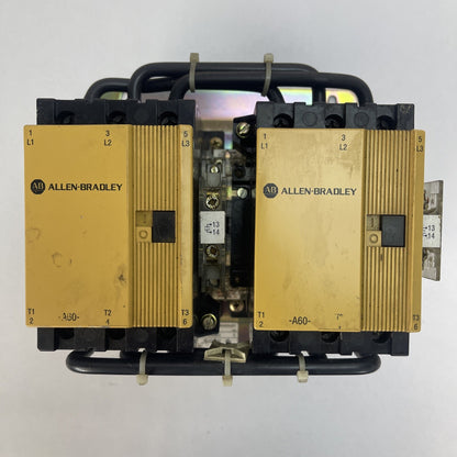 ALLEN BRADLEY 104-A60ND3 REVERSING CONTACTOR SER C 60AMP 600VAC 3PHASE 50HP