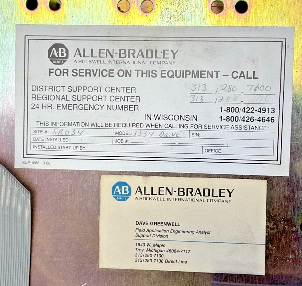 ALLEN-BRADLEY 1334-DOB-K7-G4 ADJUSTABLE FREQUENCY DRIVE 460V 3PH 11.3A
