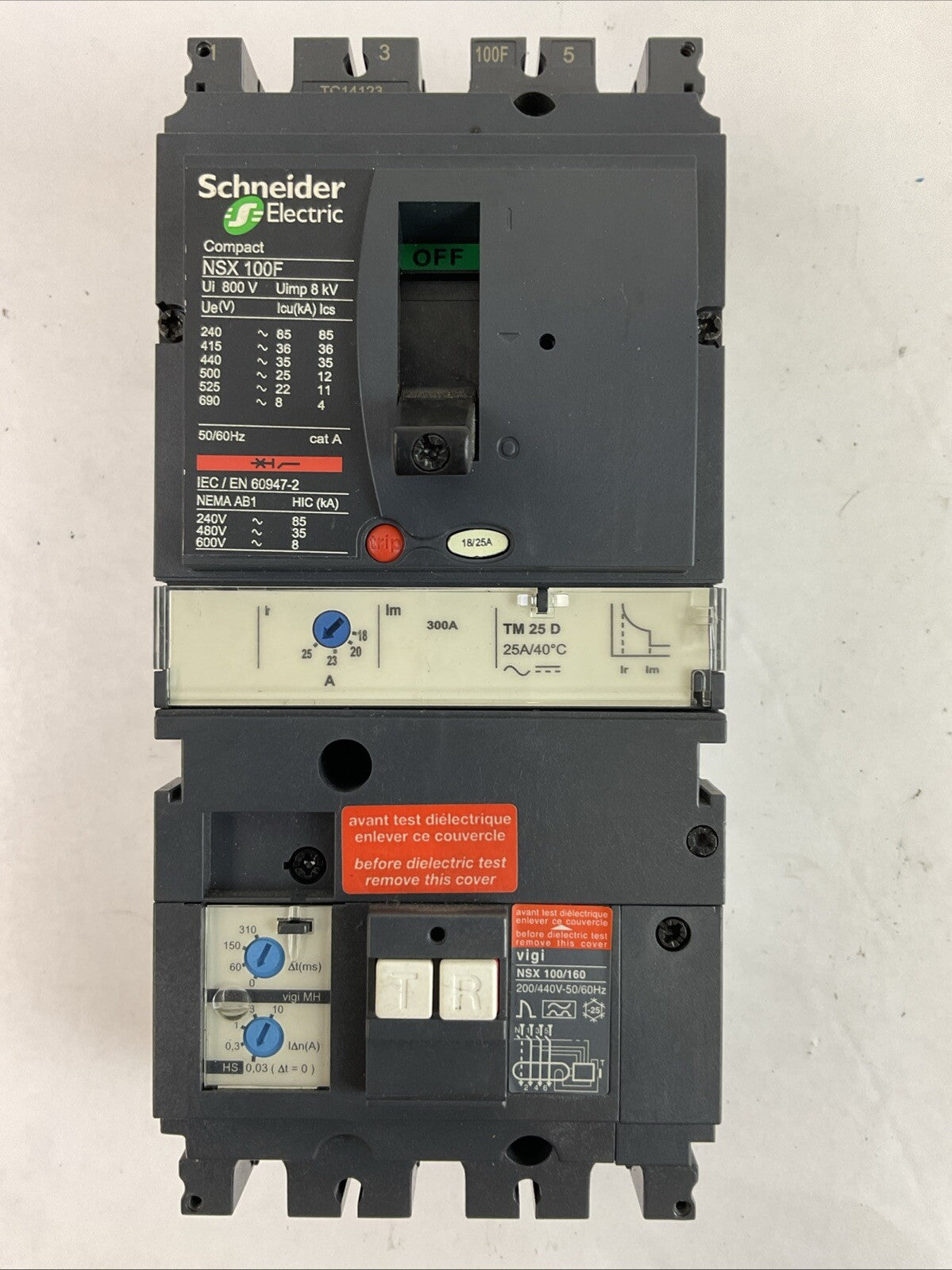 SCHNEIDER NSX 100-160-250 F/N/H/NA CIRCUIT BREAKER NSX 100F 600VAC
