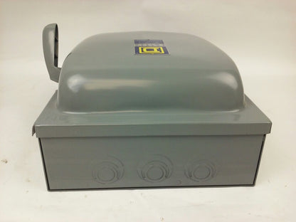 SQ. D HU462EI, SER. A1, H.D. SAFETY SWITCH, 60A, 240/480/600V, 2PH, NON FUSIBILE