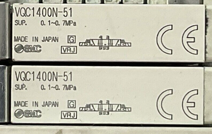SMC EX260-SIL1-X210 24VDC COMPACT SERIAL INTERFACE (2)VQC1400N-51 SOLENOID VALVE
