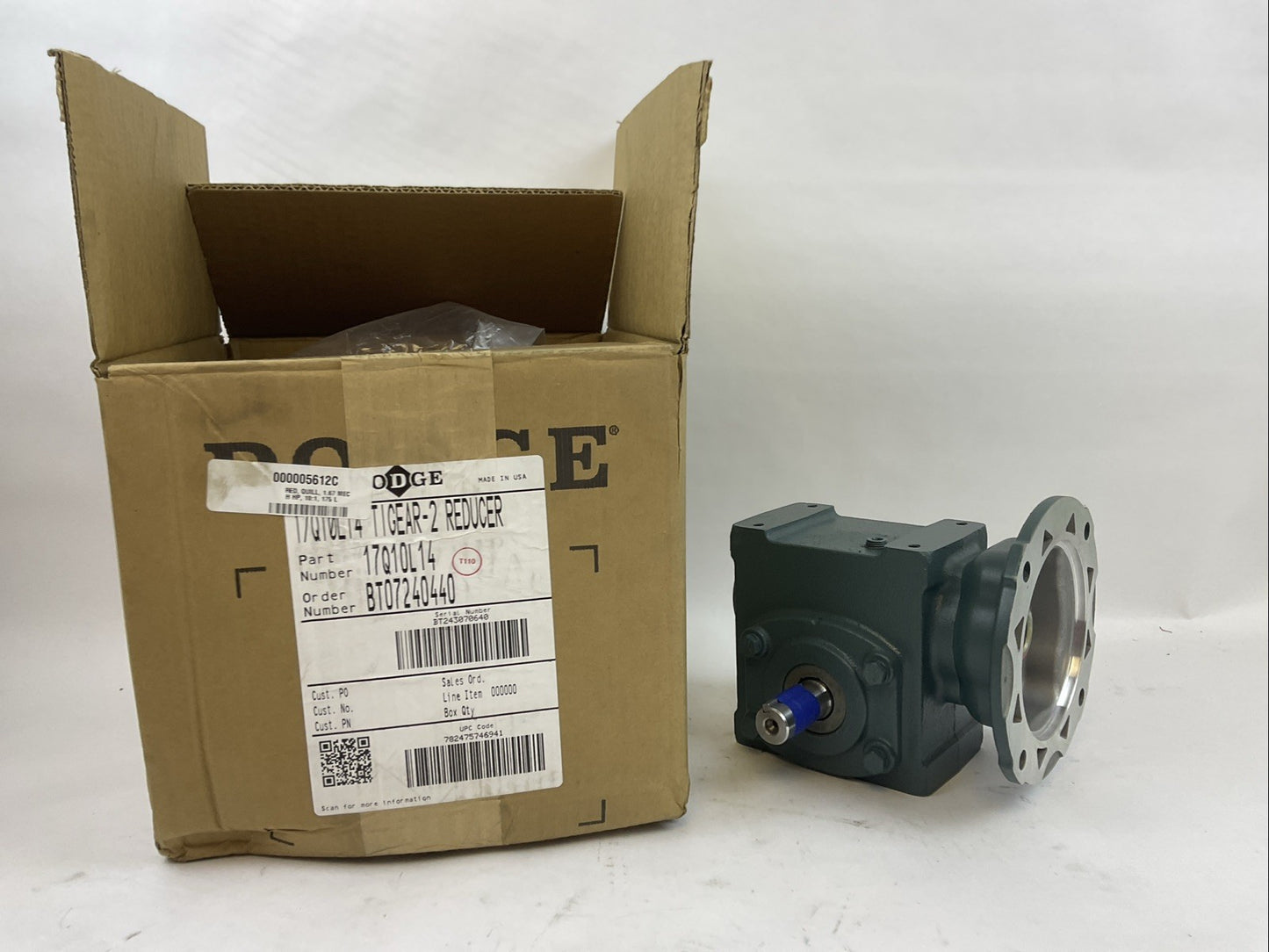 DODGE 17Q10L14 TIGEAR-2 GEAR REDUCER RATIO 10:1 1750RPM