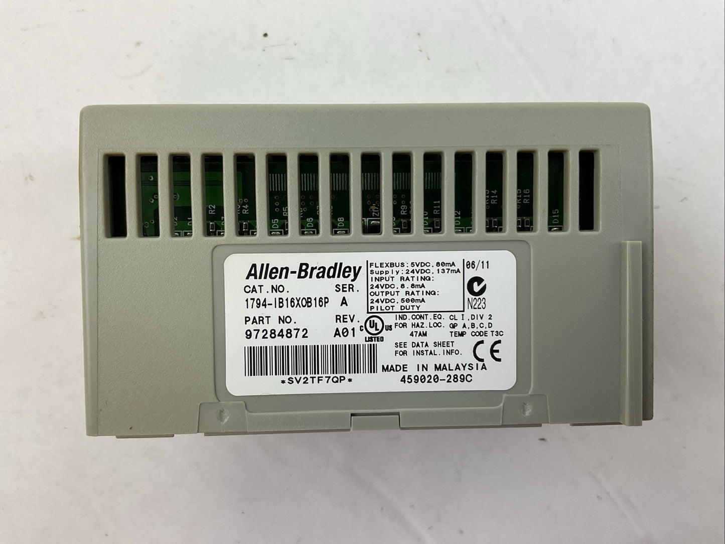 ALLEN BRADLEY 1794-IB16XOB16P SER A REV A01 24VDC SINK INPUT / SOURCE OUTPUT