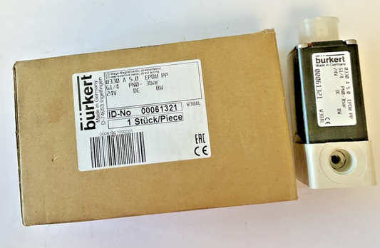 BURKERT 0330 A 5.0 SOLENIOD VALVE 3BAR  24VDC 8W