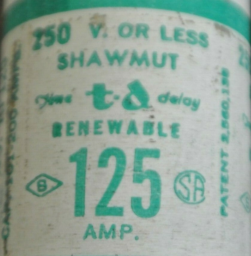 LOT of 3 / SHAWMUT RF125 RENEWABLE FUSE / 125A / 250V / NEW SURPLUS