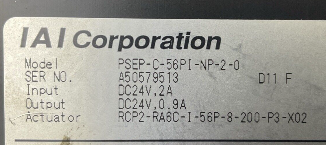 IAI CORPORATION PSEP-C-56PI-NP-2-0 POSITION CONTROLLER 24VDC