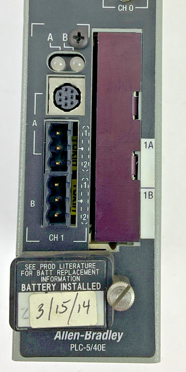 ALLEN BRADLEY 1785-L40E/E ETHERNET PROCESSOR MODULE REV.F01 SER.E FWREV:B.2