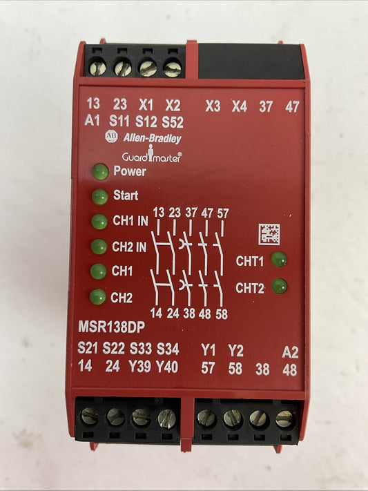 ALLEN BRADLEY 440R-M23080 SER B SAFETY RELAY OUTPUT AC 15 250V 6A DC 13 24V 3A