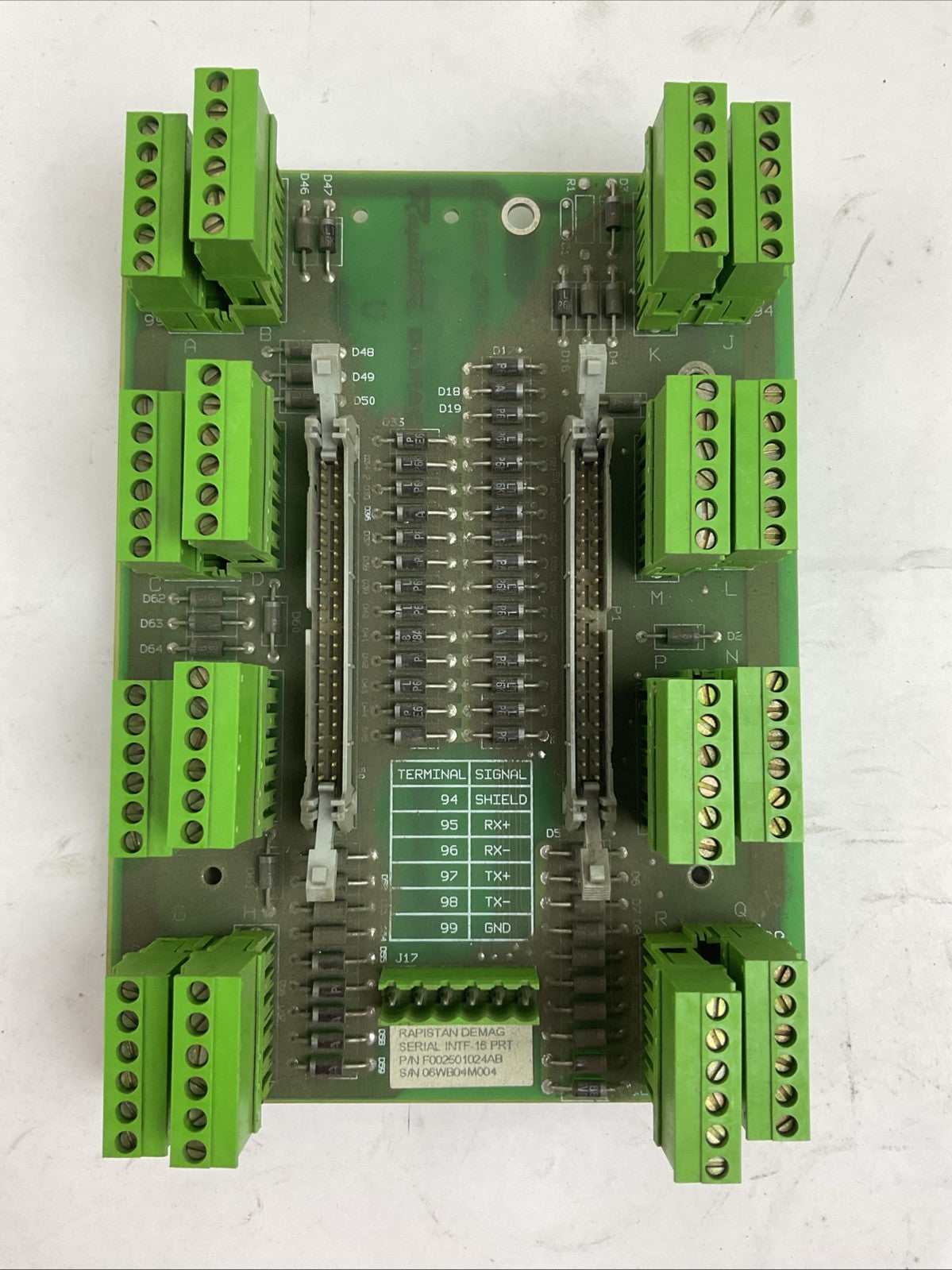 RAPISTAN DEMAG F002501024AB SERIAL INTERFACE BOARD