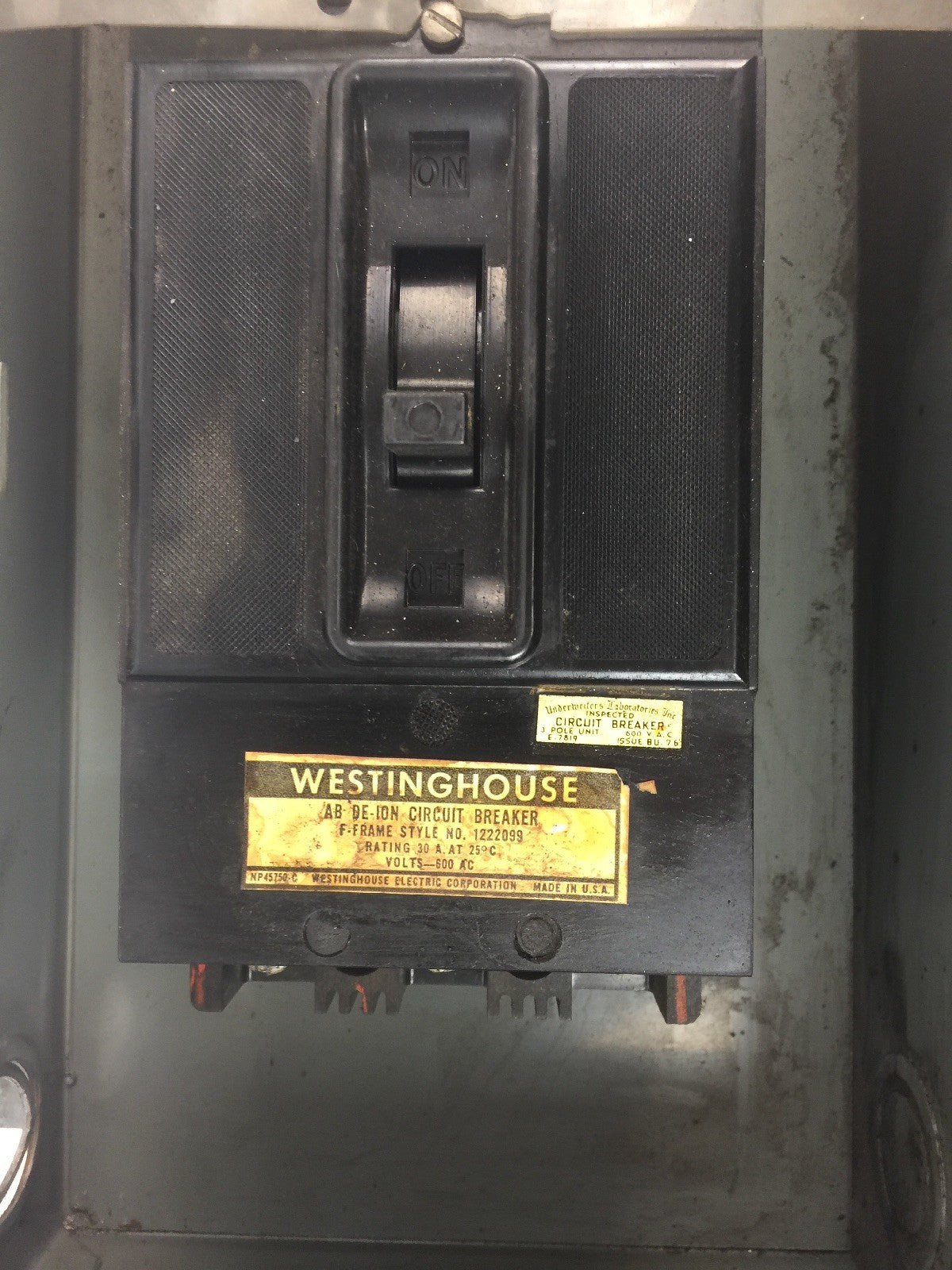 WESTINGHOUSE CBP 30A BREAKER BUS PLUG 600VAC 3 POLE