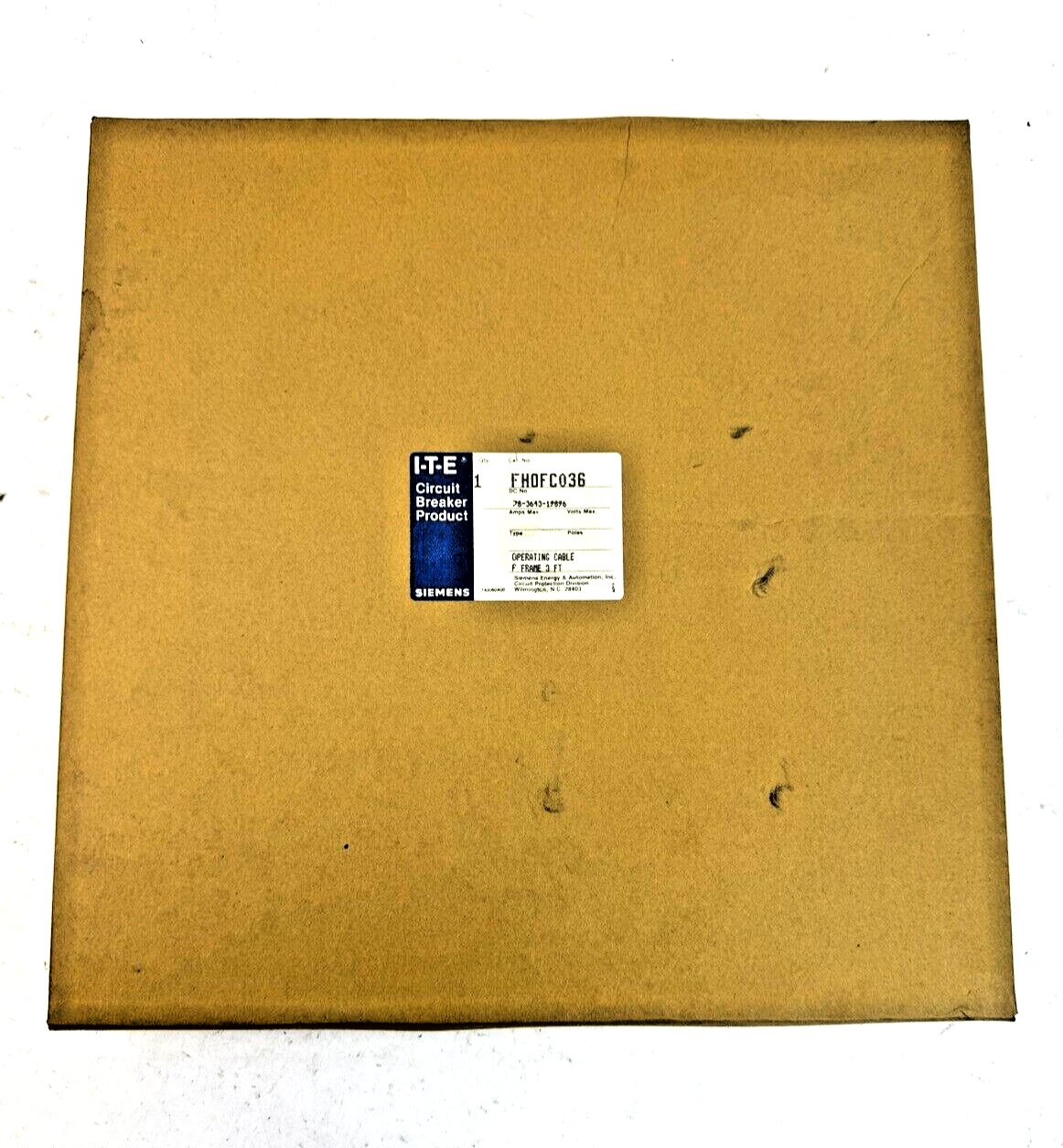SIEMENS / ITE - FHOFC036 - 3 FT OPERATING CABLE F FRAME - NEW FACTORY SEALED
