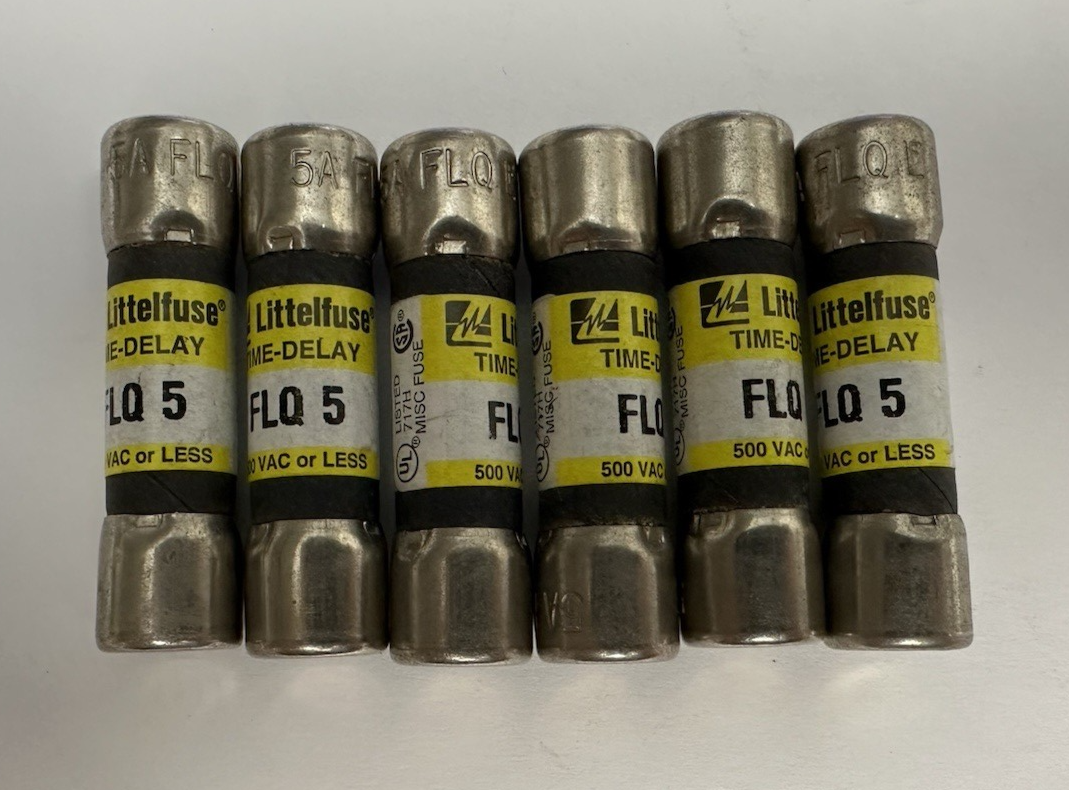 LITTELFUSE FLQ-5 5 AMP 500VAC TIME-DELAY FUSE *LOT OF 6*