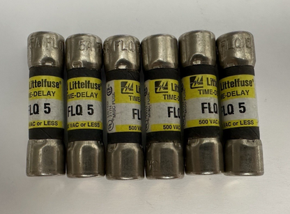 LITTELFUSE FLQ-5 5 AMP 500VAC TIME-DELAY FUSE *LOT OF 6*
