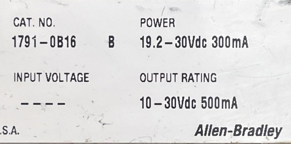 ALLEN BRADLEY 1791-OB16 OUTPUT MODULE 10-30VDC 500mA