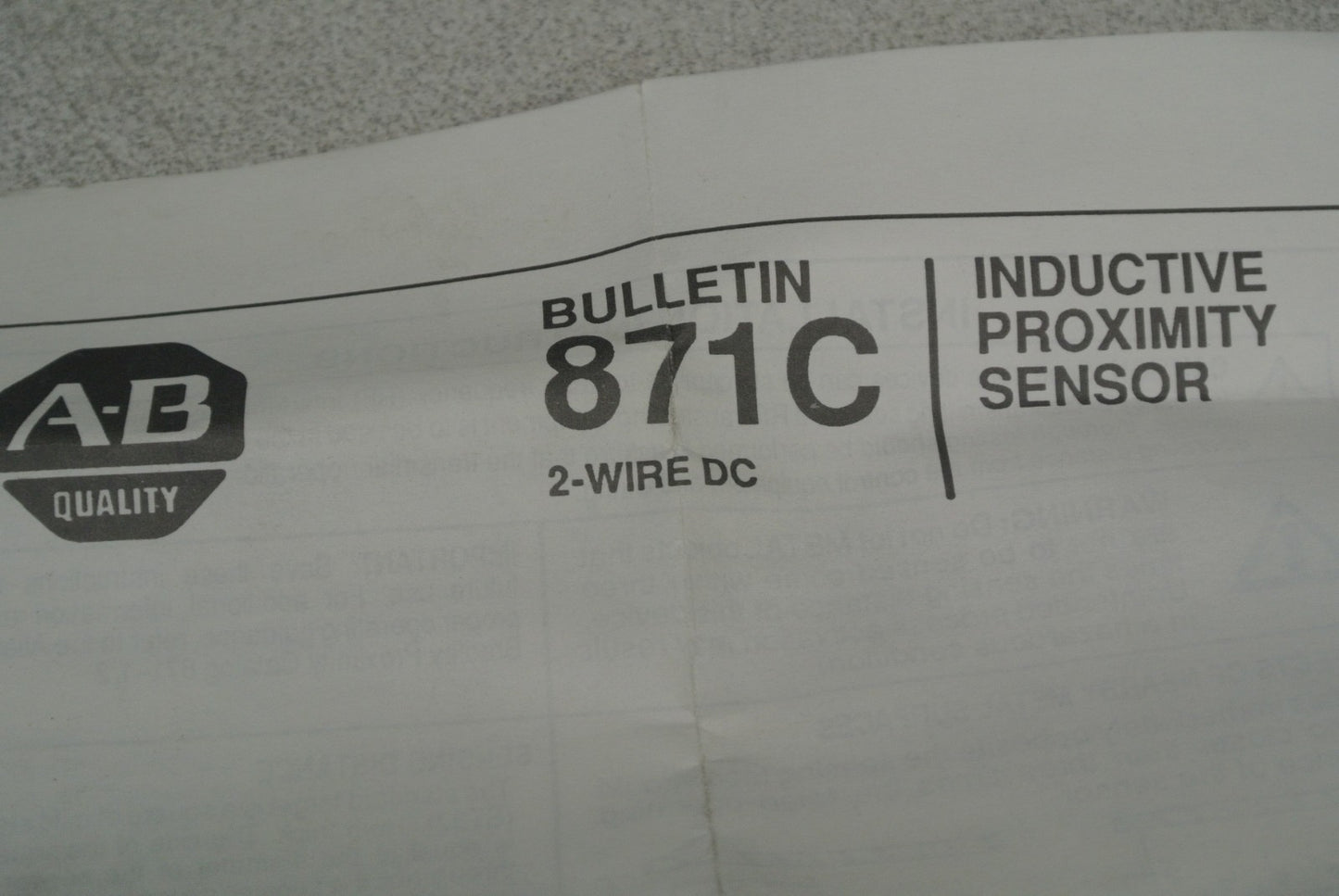 ALLEN-BRADLEY 871C-D5NE18-A2 CYLIND. INDUCTIVE PROXIMITY SWITCH / 10-30VDC 18mm