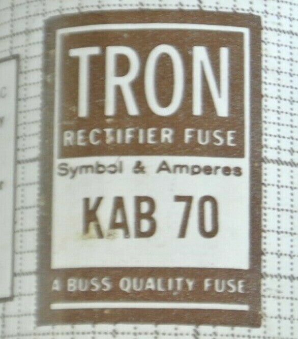 LOT of 10 / BUSSMANN / TRON KAB70 RECTIFIER FUSE / 250V / 70A / NEW SURPLUS