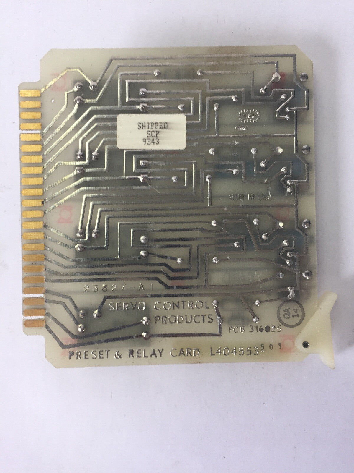 SERVO CONTROL PRODUCTS PRESET & RELAY CARD L404553 RAC0130432