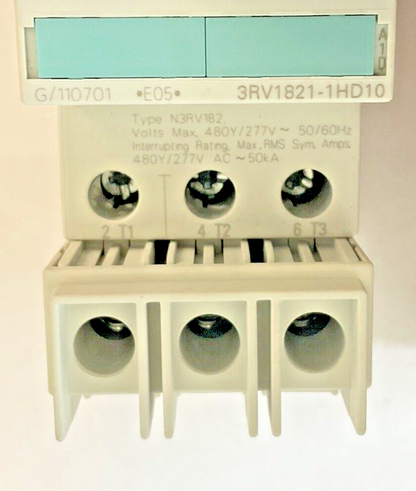 SIEMENS 3RV1821-1HD10 COMBINATION MOTOR CONTROL 8A