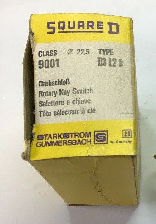 SQUARE D 9001 D3L20  ROTARY KEY SWITCH