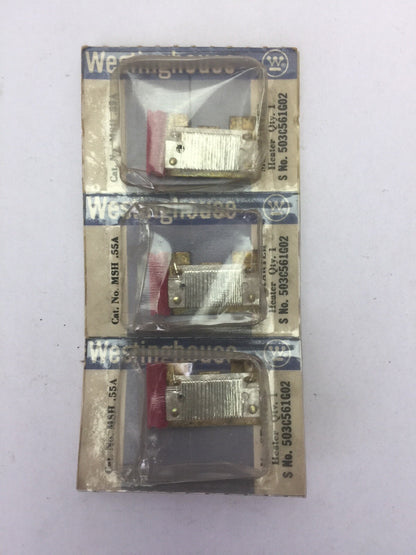 WESTINGHOUSE MSH.55A OVERLOAD HEATER ELEMENT (LOT OF 3)