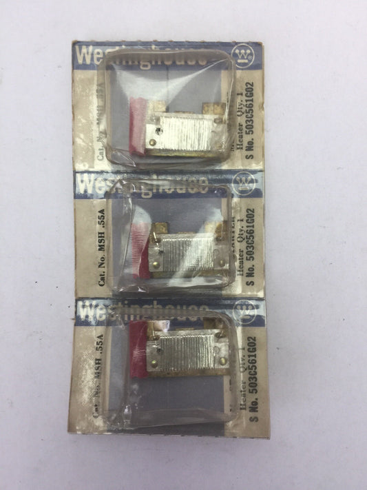 WESTINGHOUSE MSH.55A OVERLOAD HEATER ELEMENT (LOT OF 3)