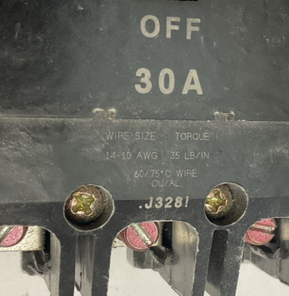 GE TEY330 CIRCUIT BREAKER 30A 480VAC 3POLE