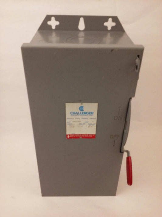CHALLENGER HD361SNC, SAFETY SWITCH, TYPE 1 INDOOR, 30A, 600V, 3P, FUSIBLE, NEW