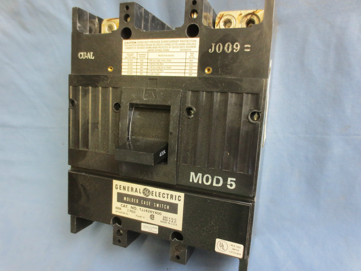 GENERAL ELECTRIC TJJ426Y400 CIRCUIT BREAKER - 400A 600VAC 2-POLE - NEW SURPLUS