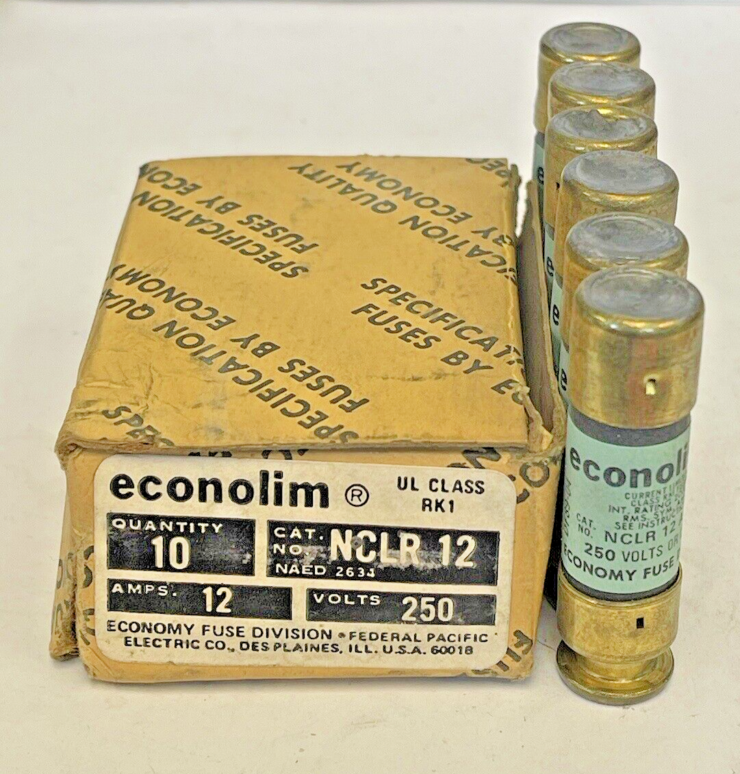 ECONOLIM *BOX OF 6* - NCLR 12 - 12 AMP, 250 VAC, CURRENT-LIMITING CLASS RK1 FUSE